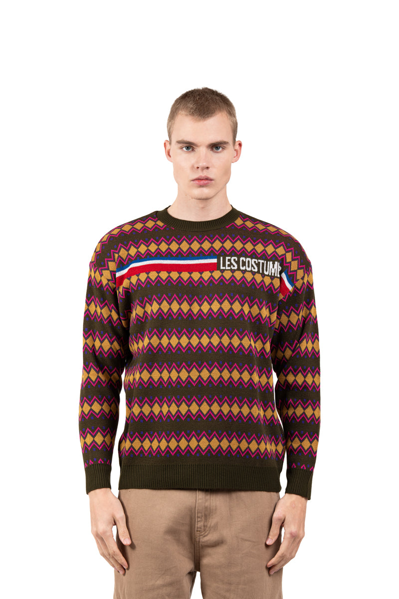 Pullover con ricamo e logo frontale