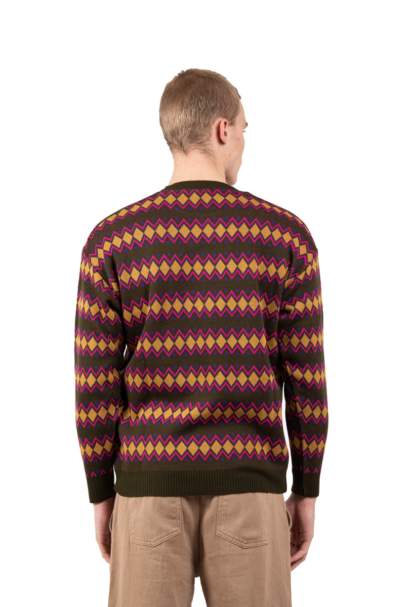 Pullover con ricamo e logo frontale