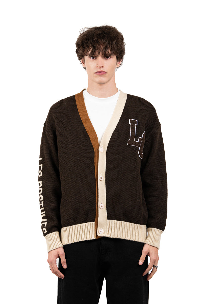 Cardigan con scollo a V e rifiniture doppio colore