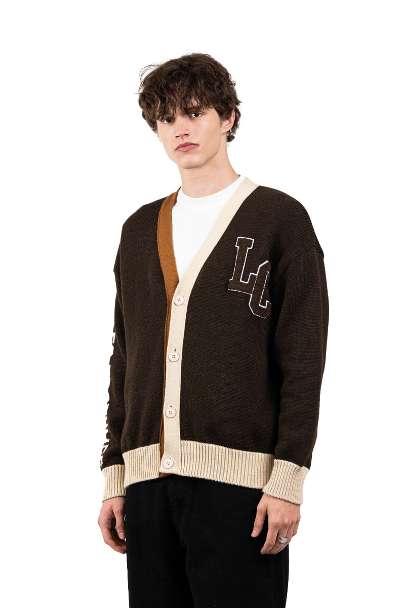 Cardigan con scollo a V e rifiniture doppio colore