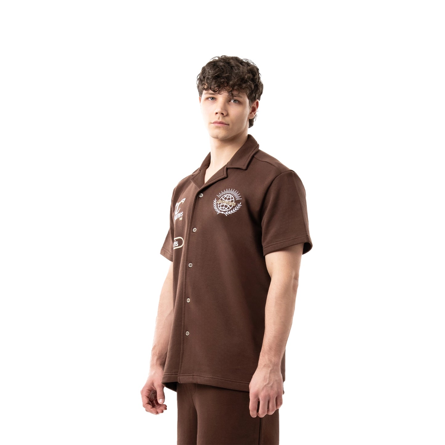 Camicia in felpa con ricami e stampe
