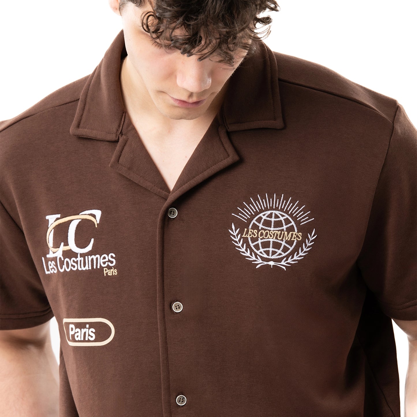 Camicia in felpa con ricami e stampe