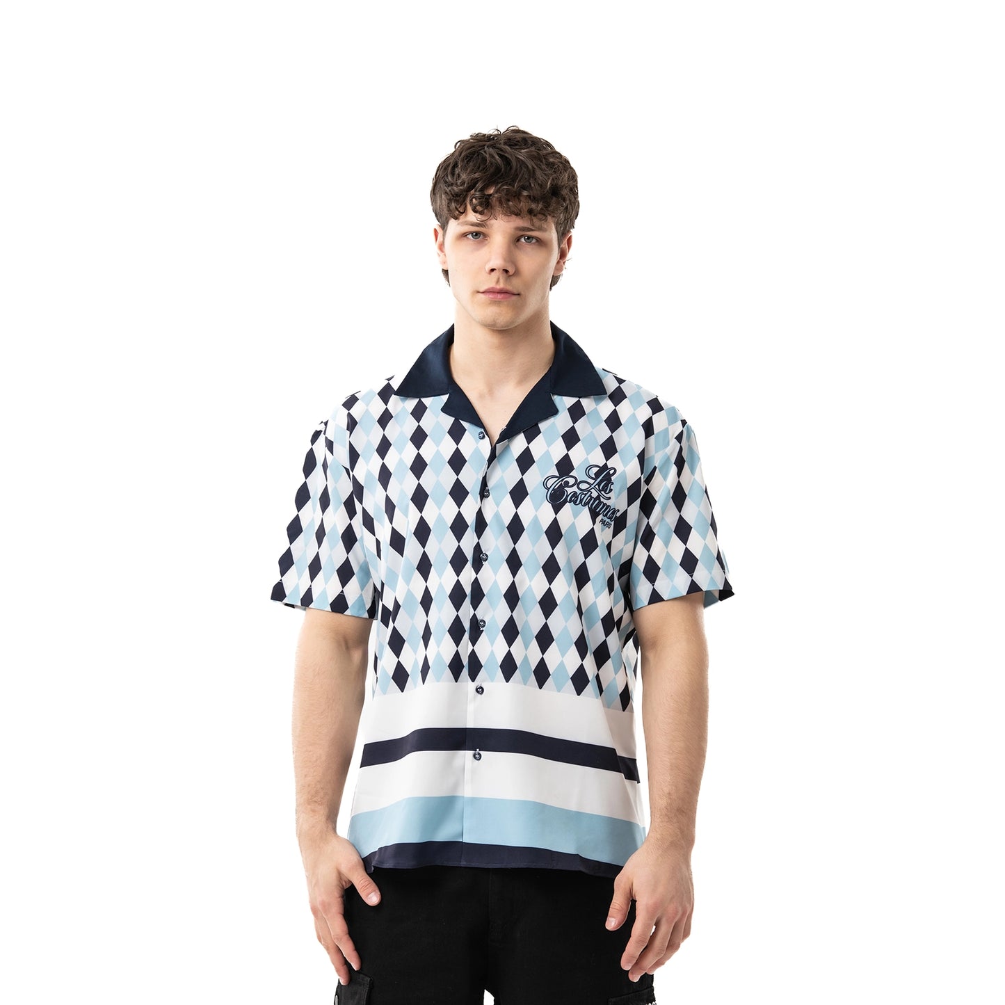 Camicia con pattern rombi all over