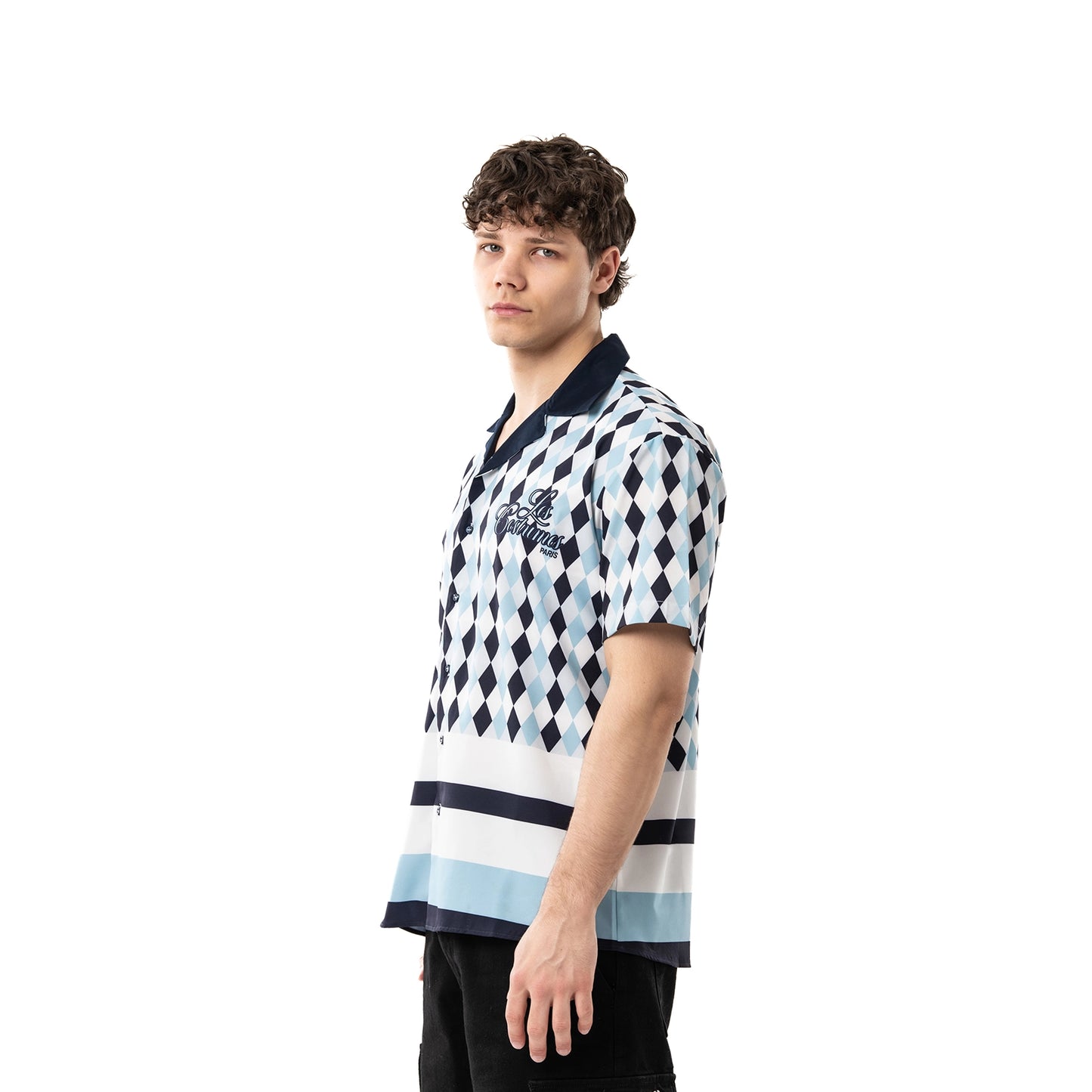 Camicia con pattern rombi all over
