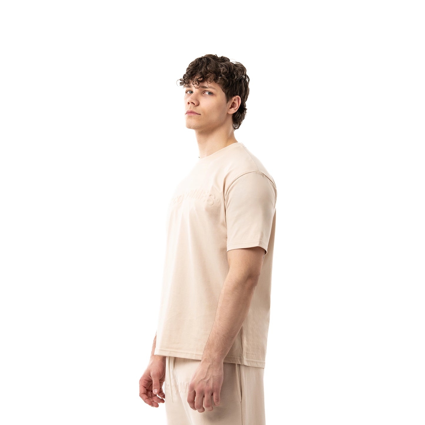 T-shirt con stampa rilievo davanti
